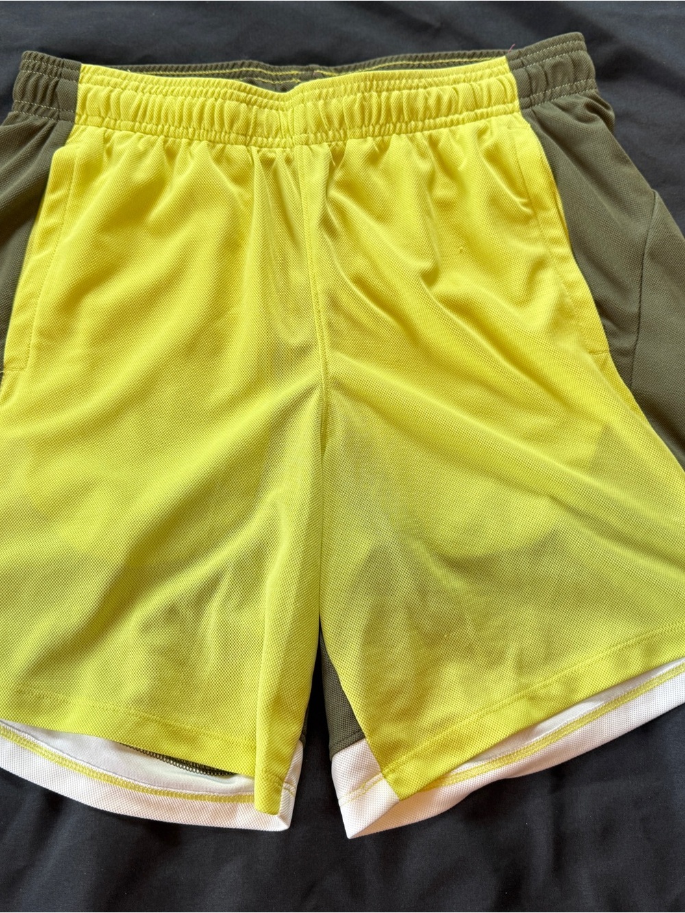 Under Armour Yellow and Olive Athletic Shorts size Medium